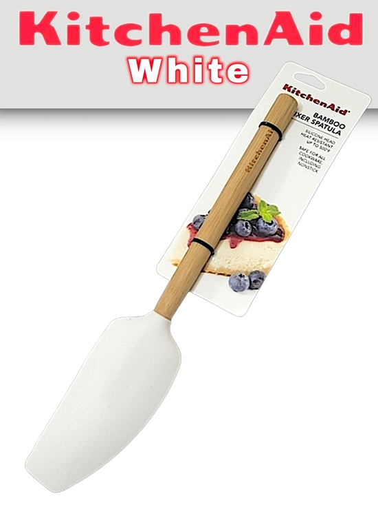 KitchenAid Other - KitchenAid White Silicone Head Bamboo-Handle Spatula